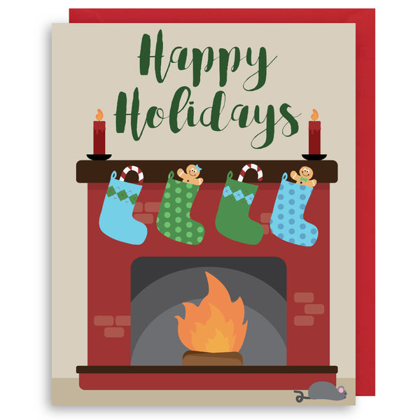 HAPPY HOLIDAYS FIREPLACE BOX SET